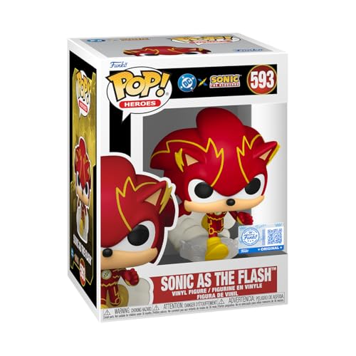 Funko Pop! Heroes: Justice League & Sonic - Sonic/Flash Hybrid - Sonic + DC Comics - Figura in Vinile da Collezione - Idea Regalo - Merchandising Ufficiale - Giocattoli per Bambini e Adulti