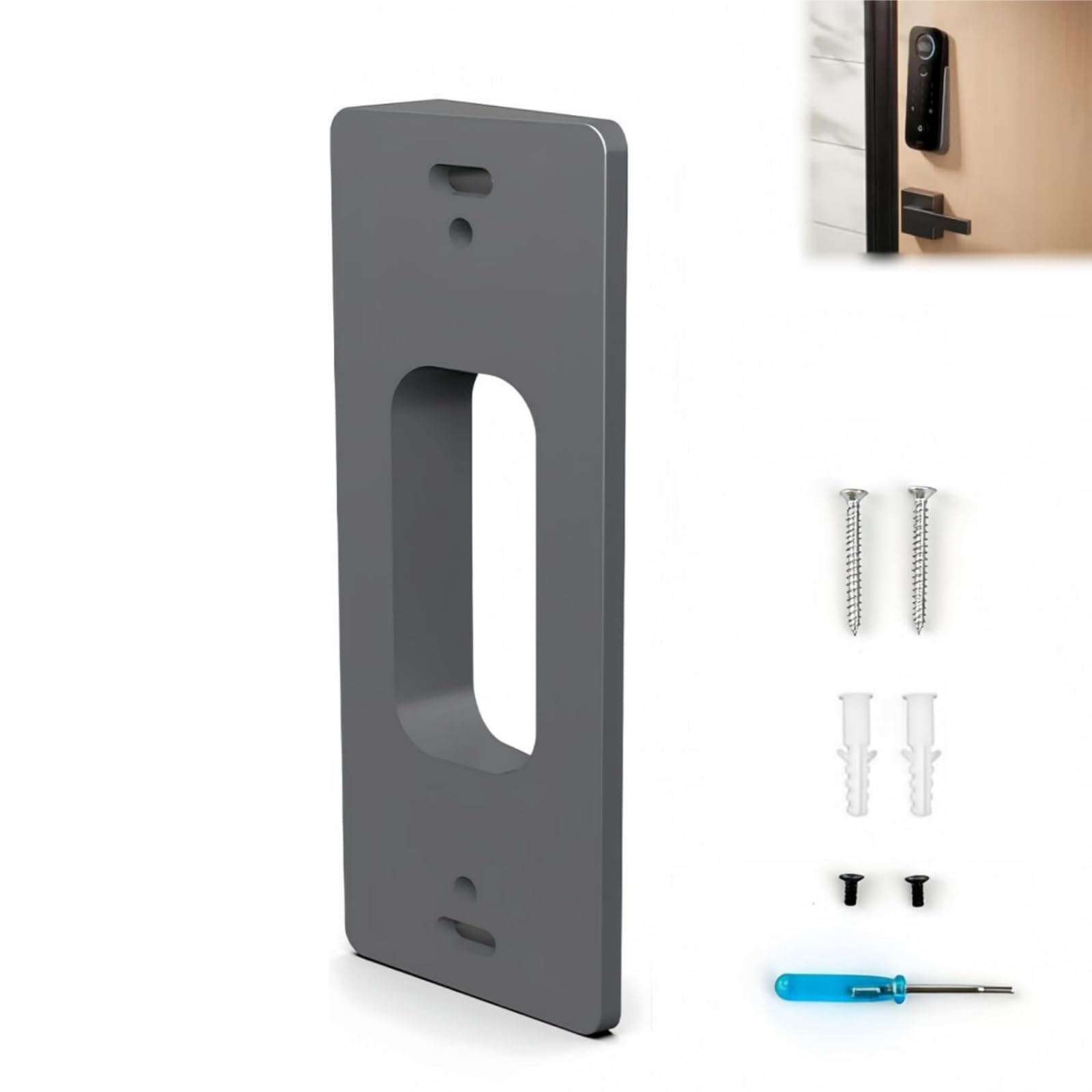 Ring Doorbell Mount,Adjustable Ring Doorbell Bracket Angle,R-ing D-oorbell Wedge,R-ing Video D-oorbell Mounting Bracket,Easy To Install,For Wireless Smart Home System(Left And Right Angle To 15°)