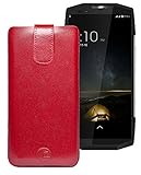 Favory Original Etui Tasche für Blackview BV9000 | Blackview BV9000 Pro Leder Etui Handytasche Ledertasche Schutzhülle Hülle Hülle Lasche mit Rückzugfunktion* in rot