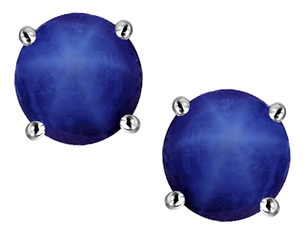 Star KSterling Silver Round 7mm Simulated Yellow Sapphire Earrings Studs