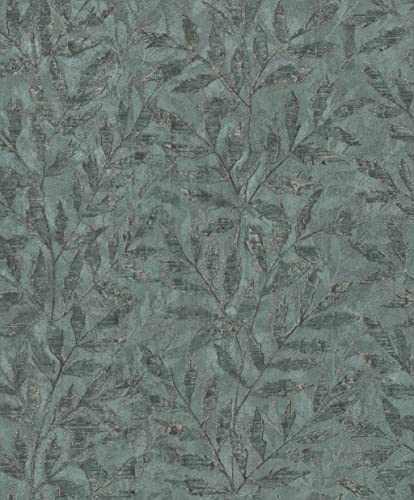 Papier peint non tissé vert feuilles Rasch pour masquer les défauts du mur - 2