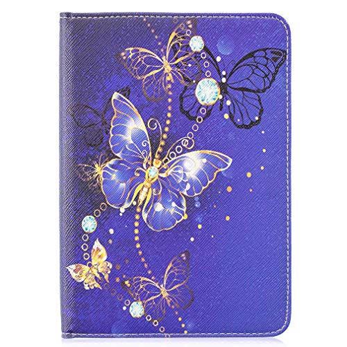 LMFULM® Case for Amazon Kindle Paperwhite (10th Generation - 2018 Release) PU Leather Cover Blue Butterfly Pattern Sleep/Wake Function Stent Function Flip Cover for Kindle Paperwhite