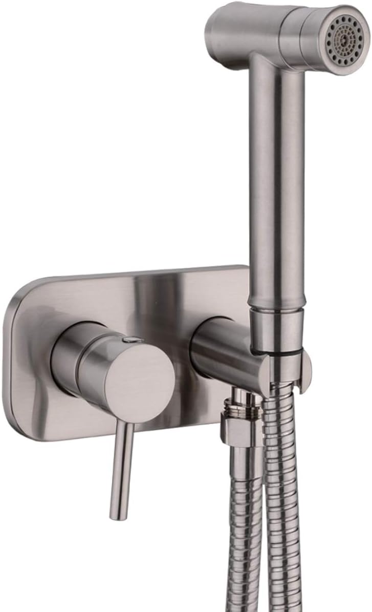 Toilet Concealed Hot and Cold Bidet Spray Set,Brushed Nickel