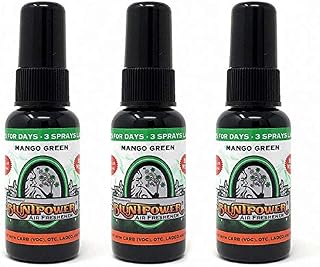 BluntPower Oil Based Concentrated Air Freshener and Oil for Diffuser - Air Freshener Spray For Room, Car, Bathroom - Concentrated Room Deodorizer & Odor Eliminator Spray - Mango Green 1.5oz. (3 Pack)