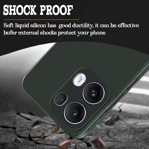 Image of Back Cover for Oppo Reno13 Pro 5G | Full Camera Protection | Premium Liquid Silicon Case | Flexible Bumper Case for Oppo Reno13 Pro 5G (Military Green)