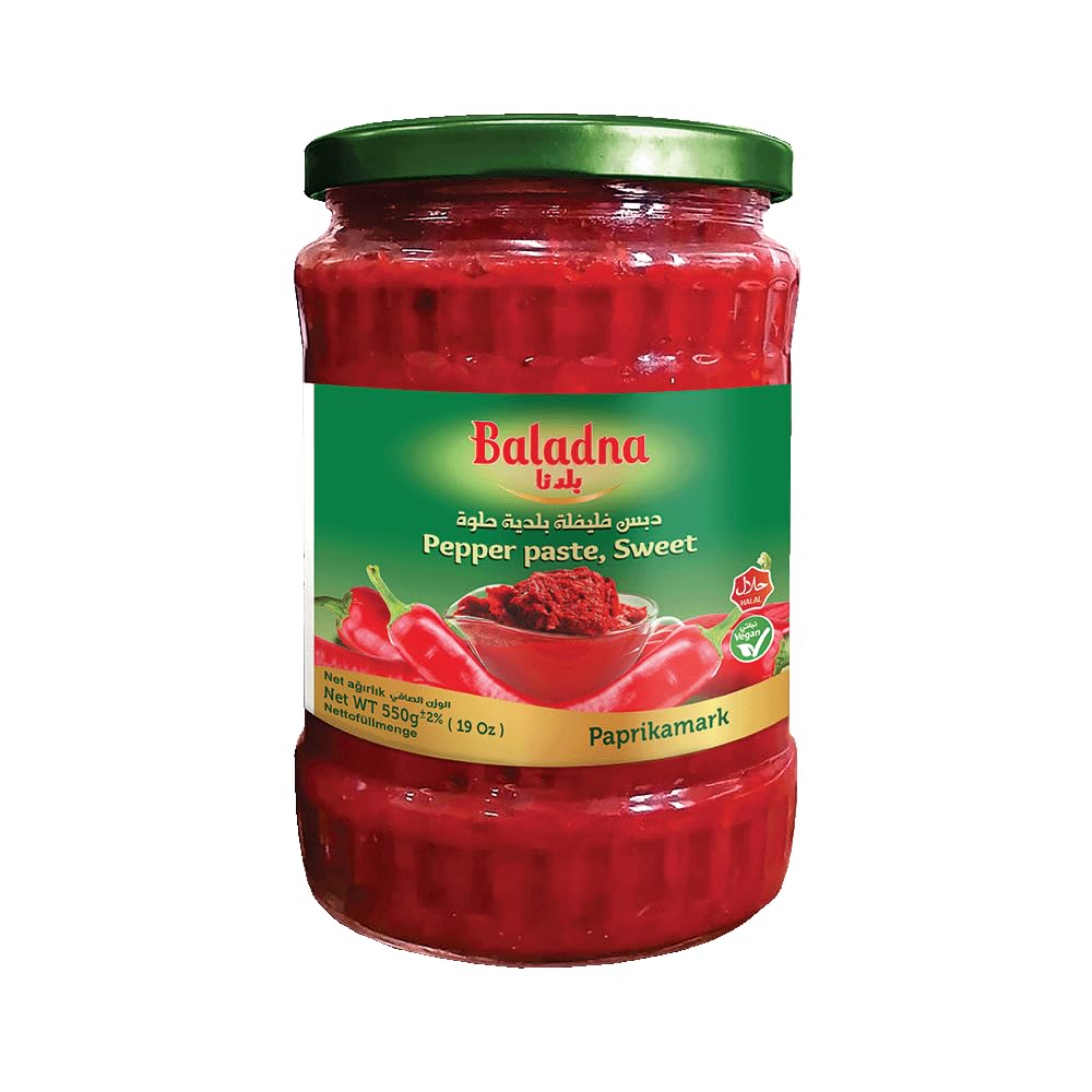 Baladna Paprikamark 550 g x 12 Pcs | Mild-würziges Paprikamark | Kräftige Farbe & voller Geschmack | Ideal für Saucen, Marinaden & Eintöpfe | Vegan | Glutenfrei | Halal
