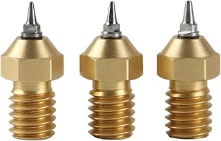 iplusmile Acessórios para impressora 3D, bocais de aerógrafo, bocais de substituição, extrusora, cabeças de impressão para impressora 3D de filamento de 1,75 mm, 0,2/0,3/0,5 mm, ouro (3 adaptadores e 3 bocais) Chuveiro