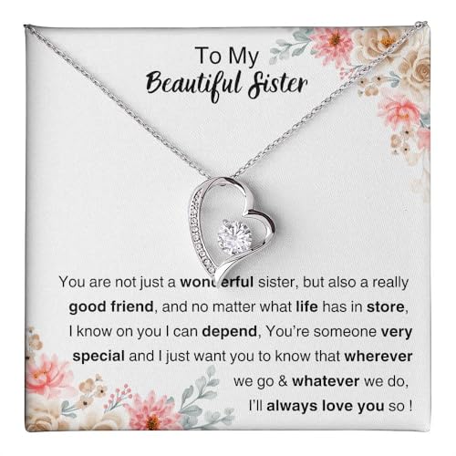 Sisters Gifts From Sister Interlocking Necklaces For 2 Big Sister and Little Sister Happy Birthday Present For Women Jewelry Best Sister with Message Card and Gift Box
