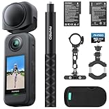 AKASO 360 Action Camera Cycling Combo - 5.7K 360 Video with 1/2' 48MP Sensors, 72MP 360 Photo, 360-SuperSmooth, Invisible Selfie Stick, 360° Horizon Lock, AI Tracking with 128GB MicroSD Card