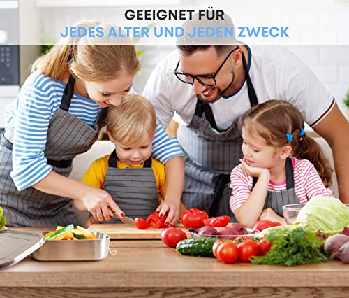 Foto von Brotdose Edelstahl Lunchbox Kinder mit 2 Trennwänden 100% Auslaufsicher – 1400ml Fassungsvermögen – Umweltfreundlich (ohne Plastik & BPA)