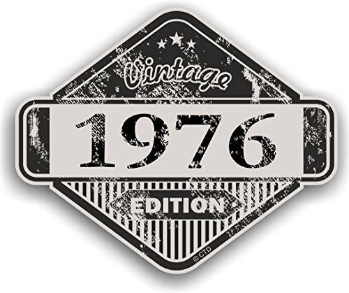 Distressed Envejecido Vintage 1976 Edition Classic Retro Vinilo Coche Moto Cafe Racer Casco Adhesivo Insignia 85 x 70 mm Cover