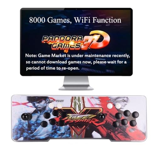 3D Pandora Box Arcade Game Console | 8000 Games Installed | 1280x720 Full Video HD | WiFi Version | Plug & Play | Search Save Hide Pause Load Games | Favorite List | HDMI VGA USB Output