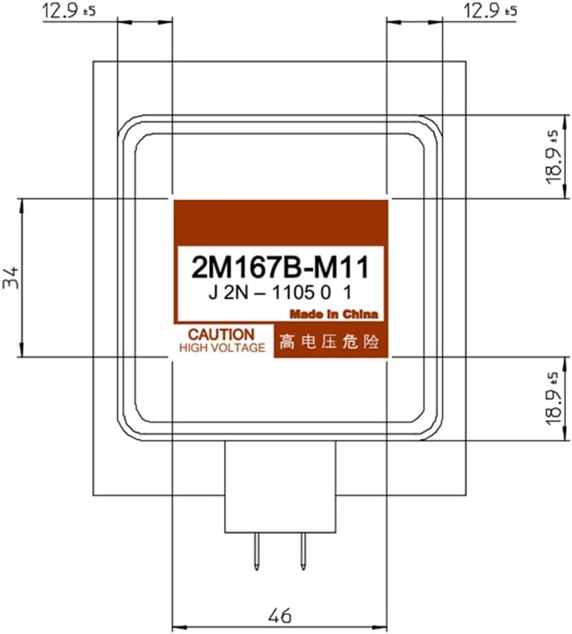 2M167B-M11 Magnetron Durable Replacement Part Suitable for Microwave Oven Efficient Performances Long Lasting Durability