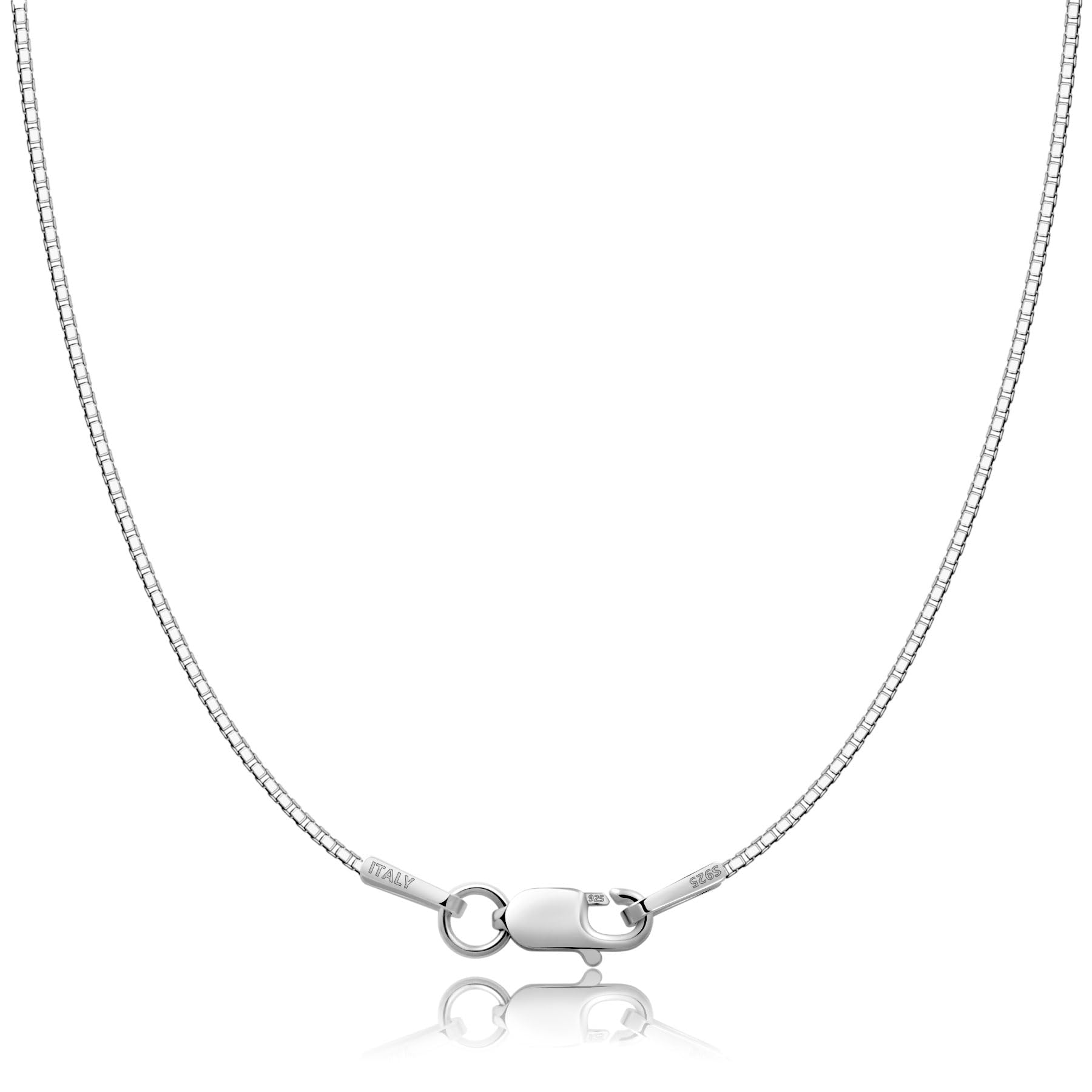 ASHINE Sterling Silver Chain Necklace for Women 1mm Box Chain Lobster Clasp 21 Inches