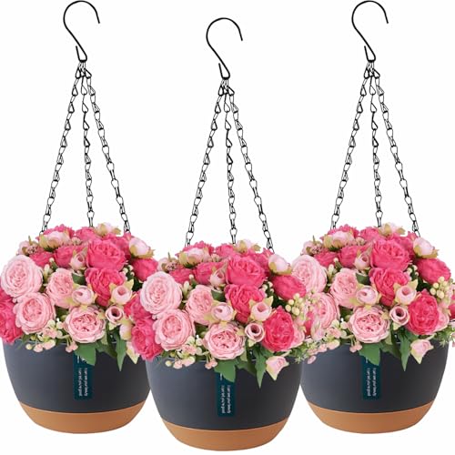 Lighterday 3 Stück Blumenampel Hängend für Außen Innen,Blumentopf...