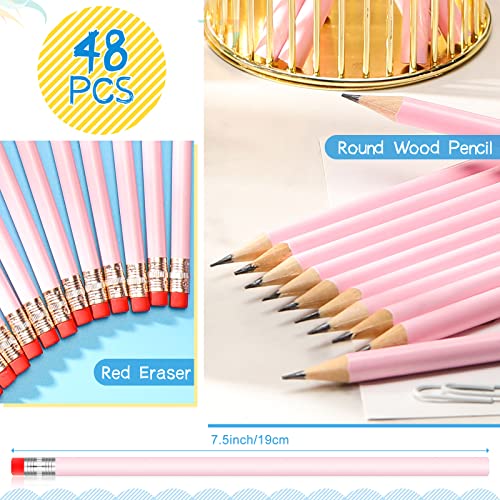 Pack de 48 lápices de madera redondos Outus 2 HB con borrador miniatura 3