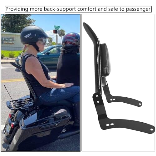 DreDoggMoto Black Backrest Sissy Bar Passenger Back Rest Pad Compatible for Kawasaki Vulcan 900 Classic LT SE Custom, Vulcan 2000 1996-up (20" Height) by DreDoggMoto - Used condition - Image 7