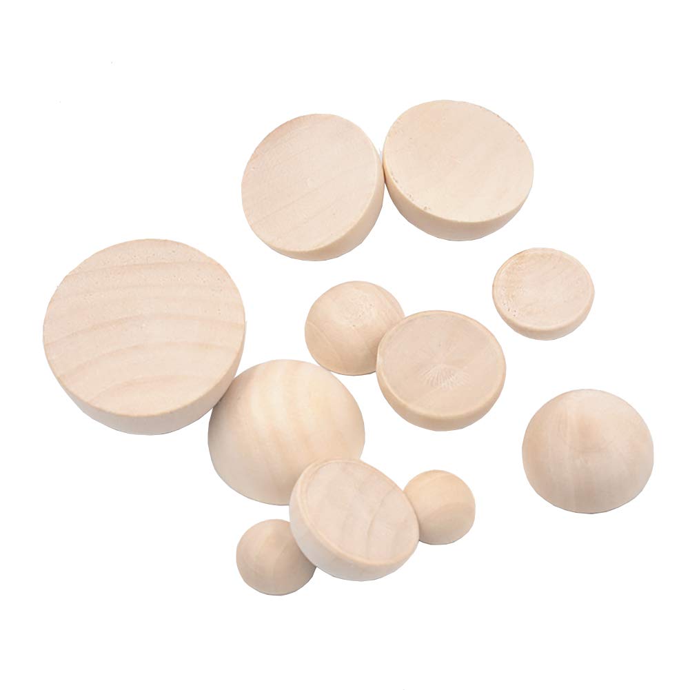 Hugede 200 Pcs Natural Split Wood Balls Unfinished Half Wooden Beads Hemispherical Wood Beads For Christmas Ornament Crafts 20Mm
