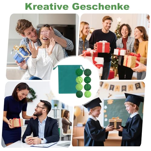 Zingbee 8 Stück Magnetische Fidget Toys, Silikon Magnetkugeln Anti-Stress Bälle, Sensorik Spielzeug für Erwachsene und Kinder, Sensorische Magnetische Kugeln Set, Stressabbau und Entspannung(Grün)