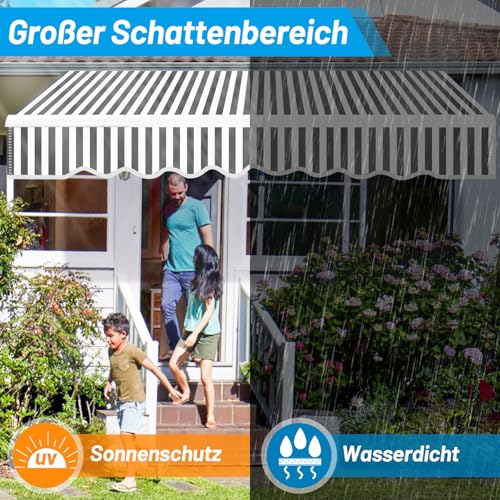 Protección solar con toldo con brazo articulado ajustable en ángulo 4