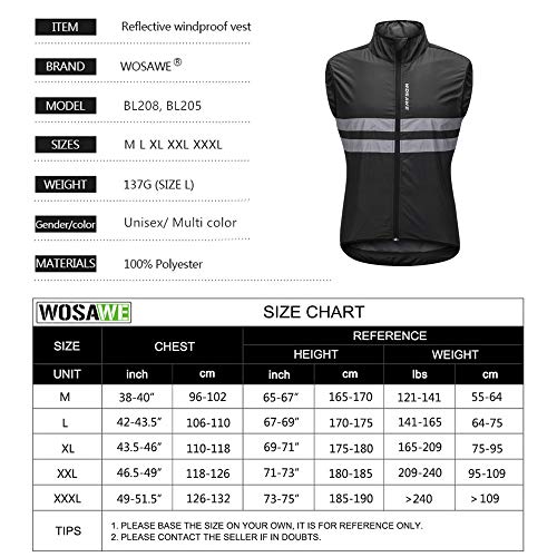 WOSAWE Gilet da ciclismo da uomo leggero