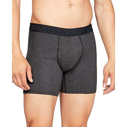 Under Armour Men's Threadborne Natural 6 Boxerjock, Black Medium Heather (002)/Black, Large