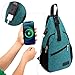 LOVEVOOK Sling Bag for Women Casual Daypack Nylon Crossbody Sling Backpack Travel Shoulder Bag Hiking Daypack (Green)