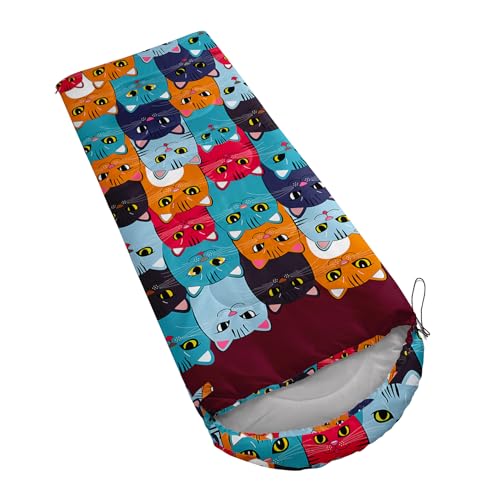 Axolotl Bolsa de Dormir para Niños y Jóvenes Tema Gato Colorido 3 Estaciones, Impermeable y Ligera para Camping y Viajes miniatura 4