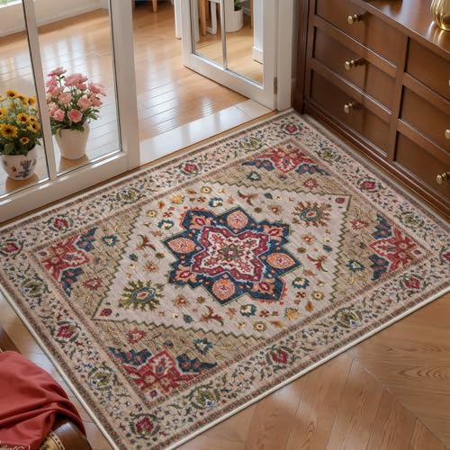 Image of Tangsoo Vintage Small Area Rug, 2x3 Washable Rugs for Entryway Non Slip
