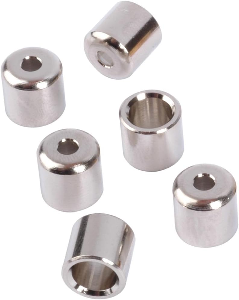 Golden Age Flush-Fit Guitar String Ferrules, Chrome, Set of 6