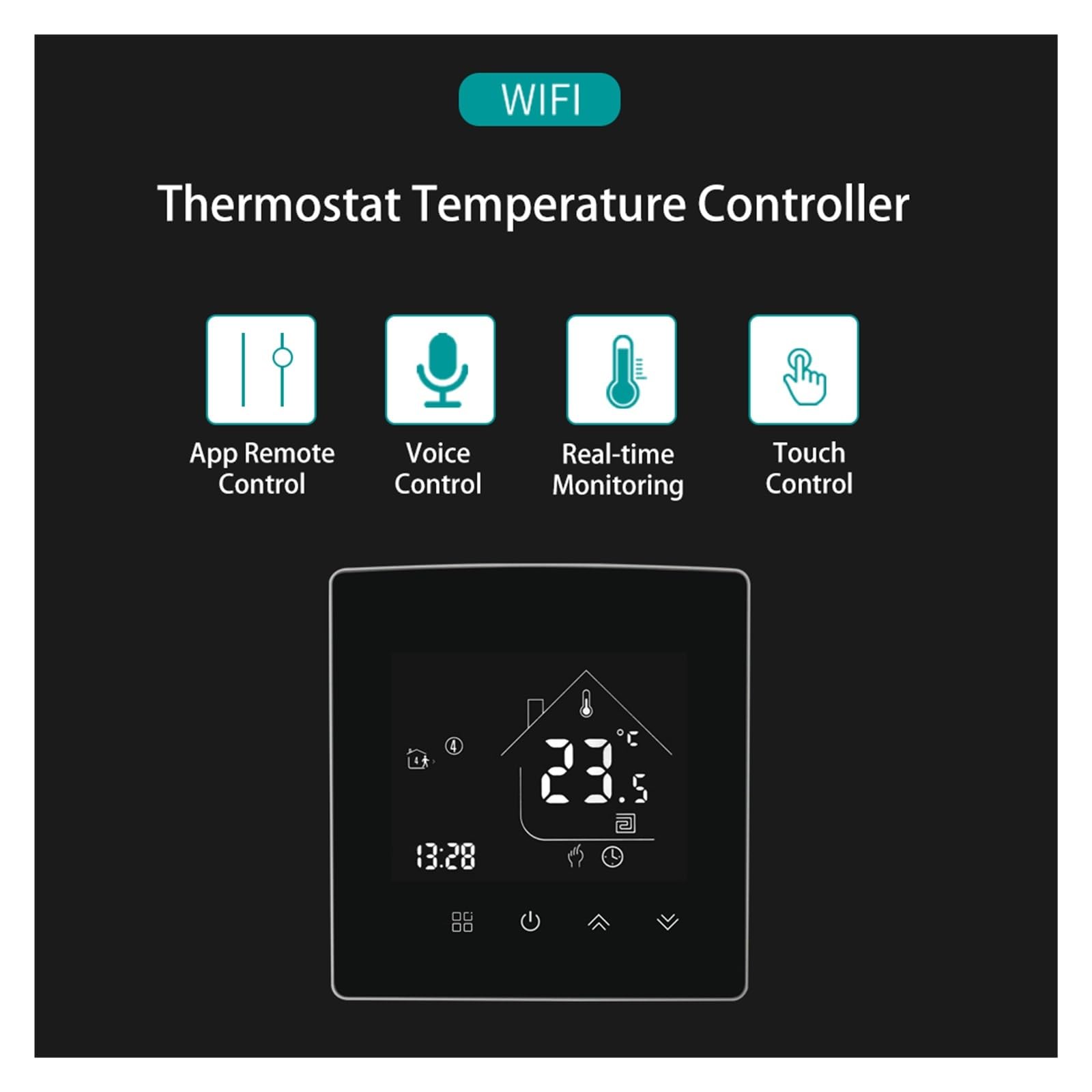 Termostato WiFi Controlador de Temperatura Agua/Calefacción Suelo eléctrica Caldera Gas Control Vida Inteligente Ahorra EnergíA Y Costes De CalefaccióN(WZ-X5-GB 25A)