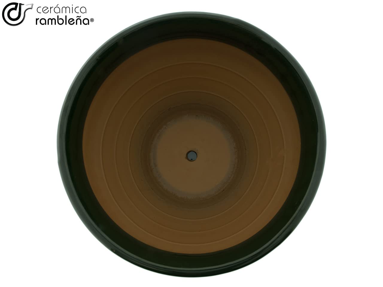 Ceramika RAMBLEÑA | Czerwone doniczki błotne | Doniczki dekoracyjne | Garnki ceramiczne | Garnki zewnętrzne | Doniczka kokosowa - zielony - D131 | Dekoracja 100% ręcznie robiona | 26x26x21 cm | Płyta w zestawie