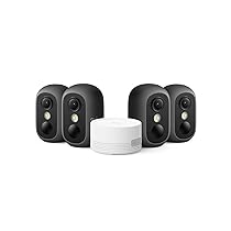 eufy Security eufyCam C35 4 Telecamere Wireless per Int, Est, Montaggio Magnetico, Vista Notturna a Colori, Memoria Locale, Nessun Costo Mensile, IP67, Riconoscimento Viso, Supporto Pannello FV, Nero