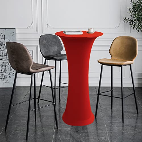 Image of Cocktail Table Covers - 2 Pack 24 inchx43 inch Fitted Highboy Table Cloth - Red