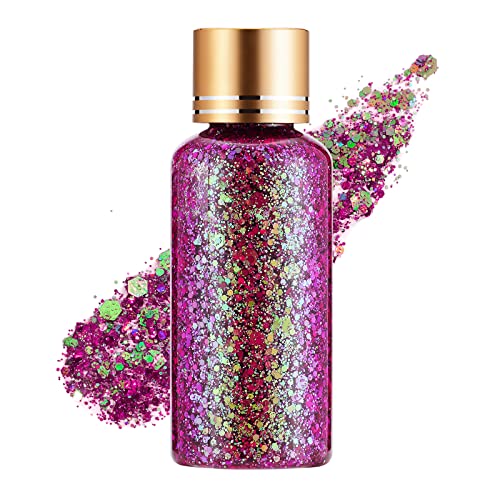 KIMIEYE Dream Rose Face Hair Body Glitter Gel for Rave Festivals 1oz