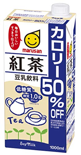 関連商品：マルサンアイ marusan マルサン 豆乳飲料 紅茶 カロリー50%オフ 1000ml 6本の商品画像