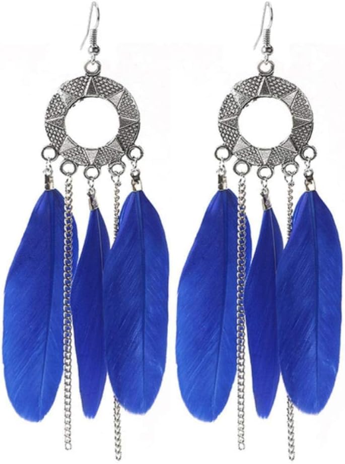 1組のイヤリングクラシックフェザータッセルドロップイヤリング女性へのギフトアポイントメントアウトドアパーティーショッピングパフォーマンスショー 新品未使用正規品