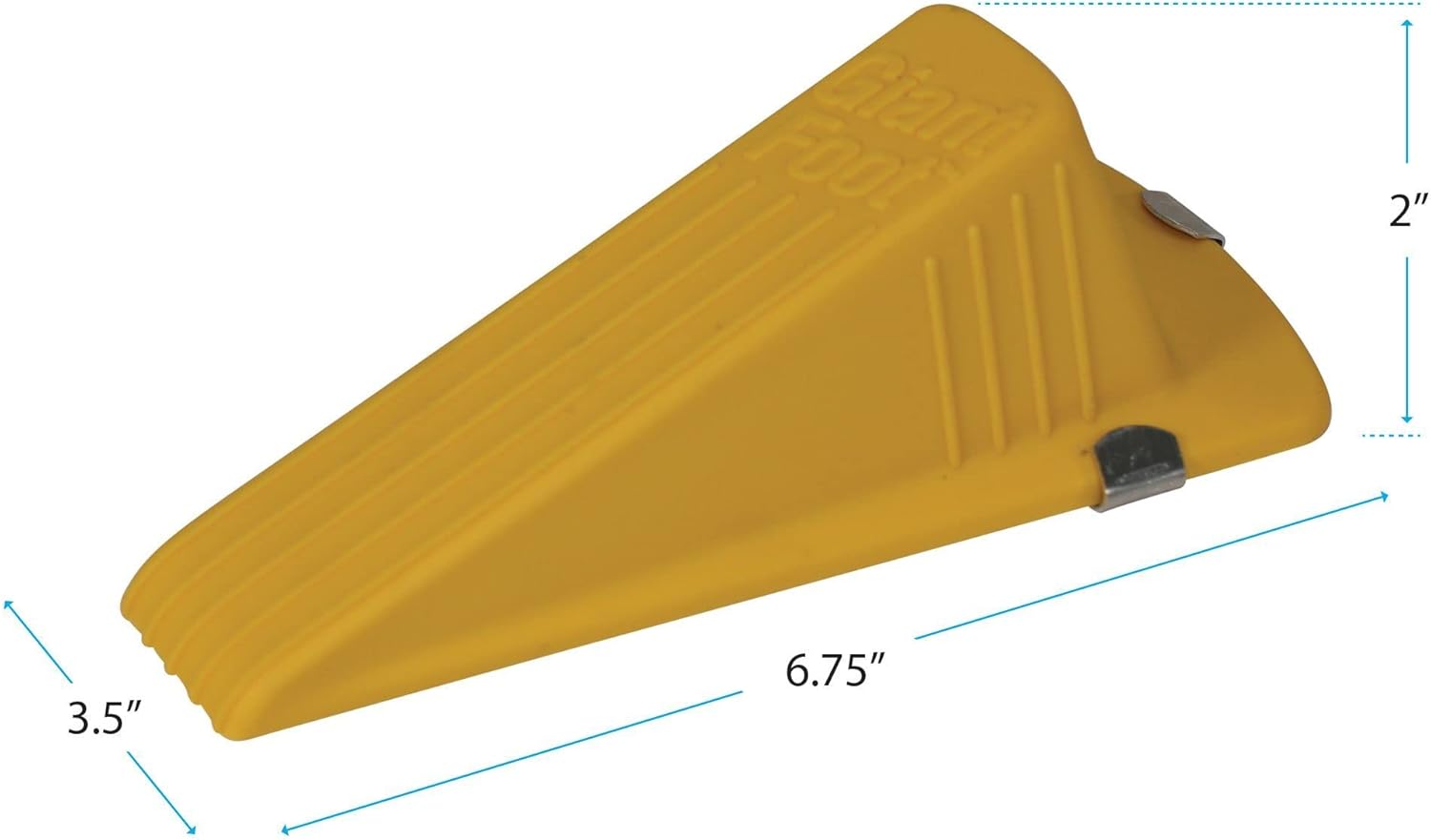 Master Caster Giant Foot Magnetic Doorstop, No-Slip Rubber Wedge, 3.5w X 6.75d X 2h, Yellow