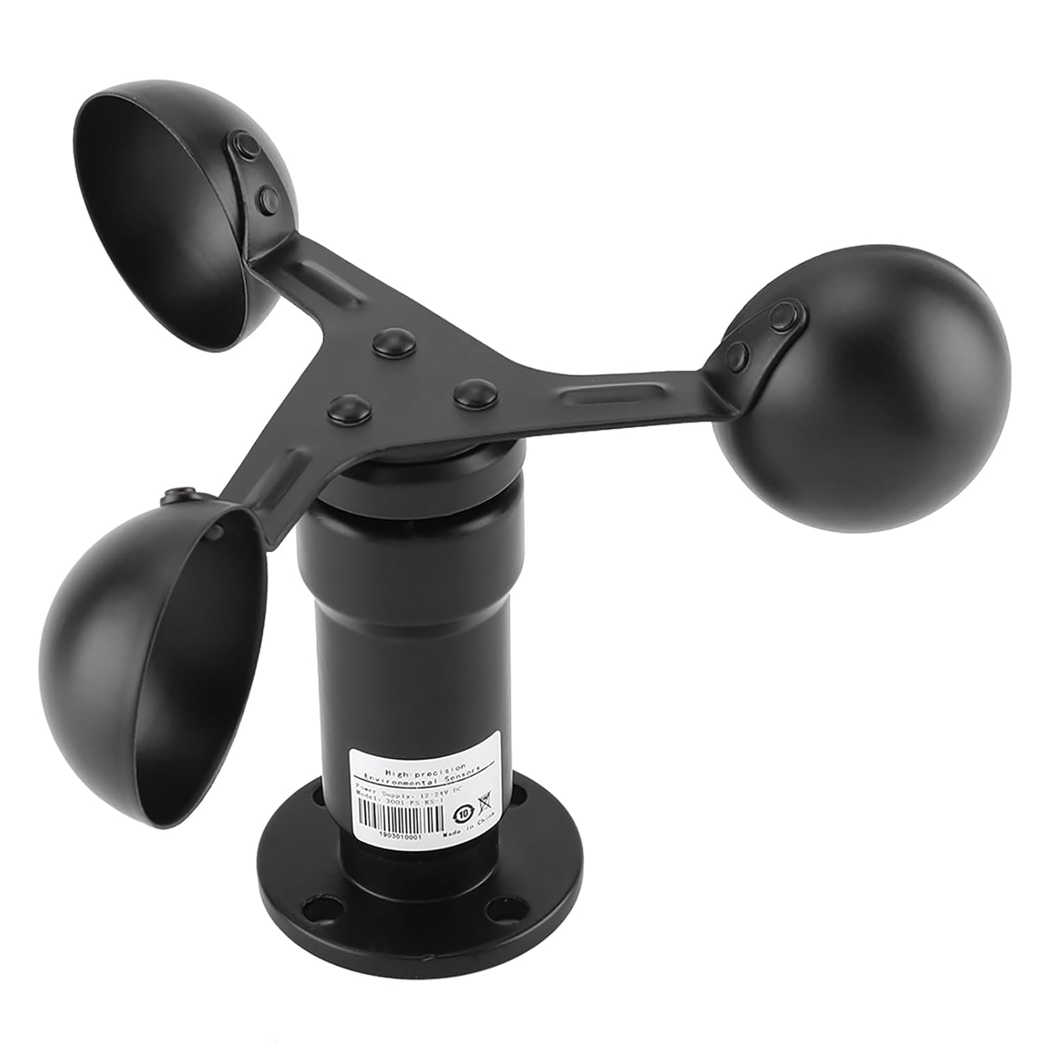 Wind Sensor Trans, 0 5V Output Aluminum Alloy Wind Speed Sensor Trans, Aluminum Alloy Speed Gauges Meteorological Instrument Dedicated Transmitter Three Cup Meter Force