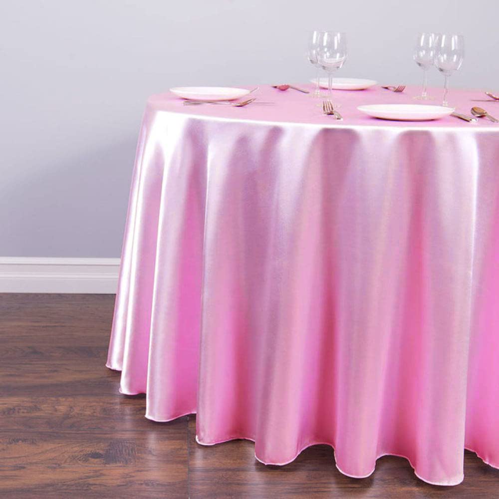 Nappe ronde de mariage rose C11 pour décoration de table de banquet