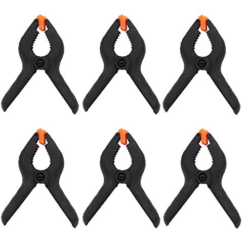 ESUMIC® 6PCS 4Inch Black Nylon Backdrop Clamps Heavy Duty Spring Clamps for Muslin Paper Photo Background Cover