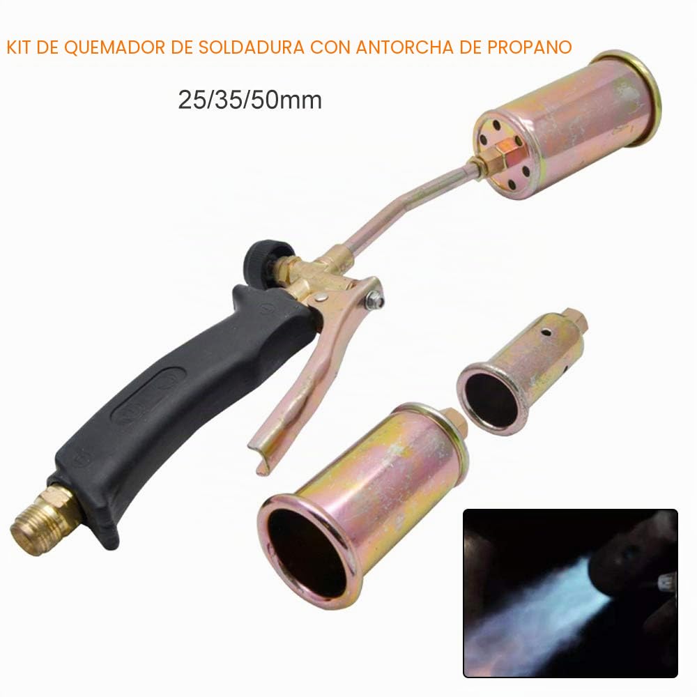 Kit de soplete de propano con 3 boquillas, manguera de 79 pulgadas, para derretir hielo, quemar malas hierbas, descongelar tuberías, etc