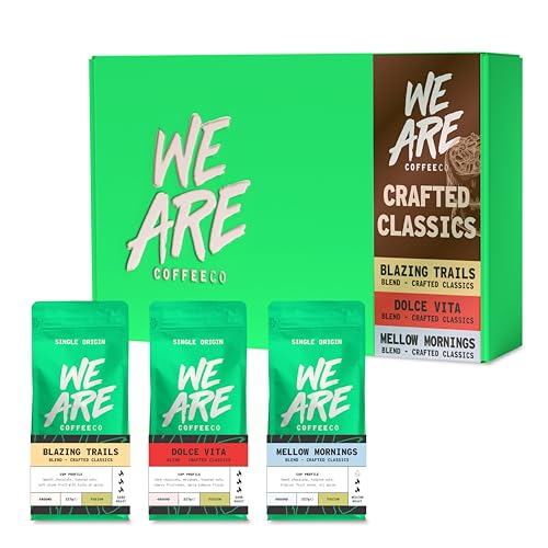 We Are Coffee Co - Crafted Classic Blends Collection Series | 3 x 227g Ground Coffee Espresso | Assorted Roast Selection | 100% Arabica | Freshly Roasted in the UK