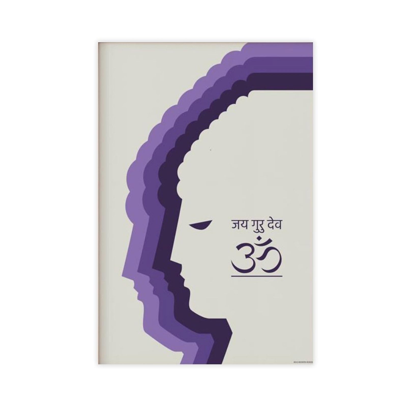 GJtyRFH Jai Guru Deva Om ॐ Sanskrit Buddhist India Hindu Meditation Yoga Mid Century Canvas Wall Art Posters And Prints Room Aesthetic Bedroom Office Decor 24" L X 36" W