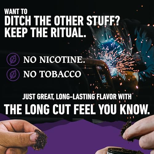 Image of Smokey Mountain Herbal Long Cut - Grape - 10 Can Box - Tobacco Free and Nicotine Free Snuff