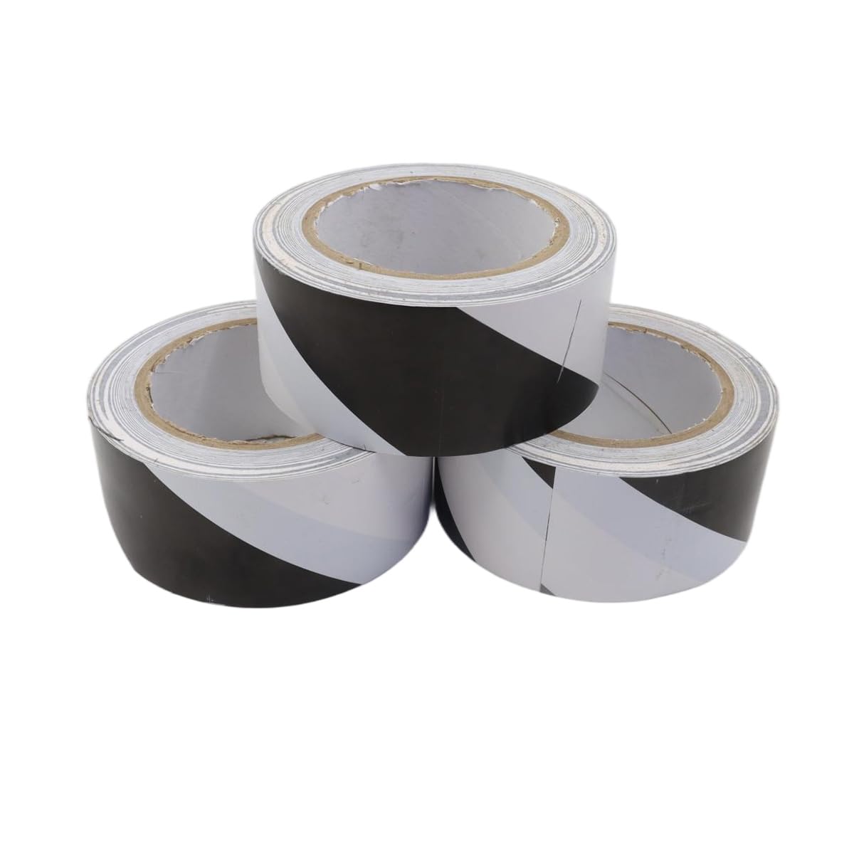 Ludom Lot de 3 rubans d'avertissement en PVC - Noir et blanc - Pour le marquage des sols, des murs, des tuyaux et des appareils