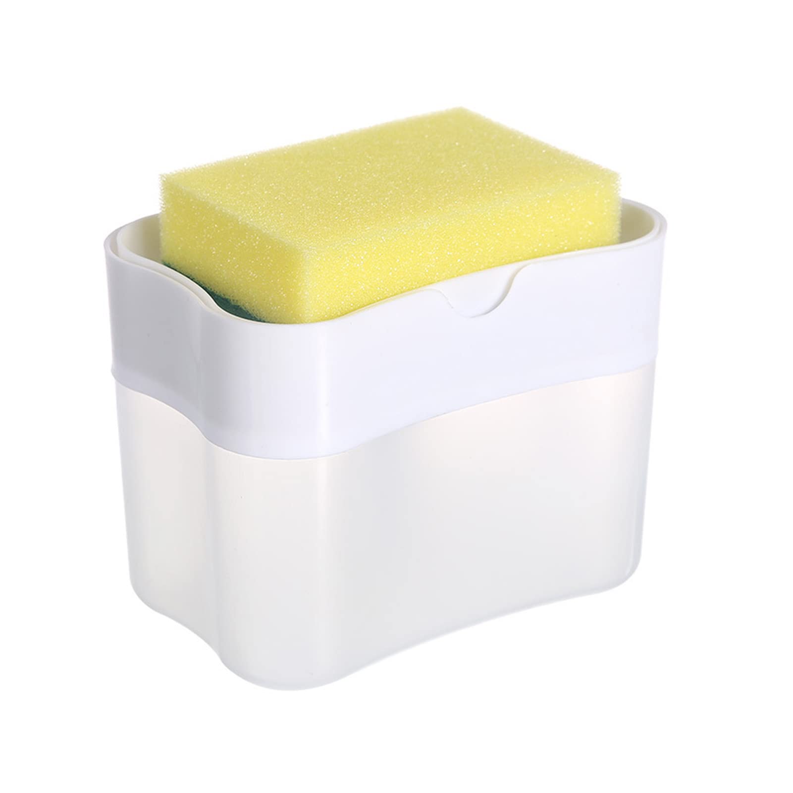 Dispenser di sapone in spugna - Dispenser di sapone per lavandino 2 in 1 con supporto per spugna - Supporto per spugna Lavandino detersivo per piatti Dispenser di sapone da banco Eubeisaqi