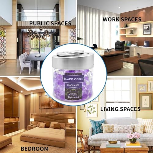 Image of BKN Super Fragrance Black Odor Car Air Freshener B0-10| 130g Bubble Gel Balls | Long-Lasting Scent for Home, Office, Car, Bathroom & Closet | Odor Eliminator & Room Deodorizer (Black Currant)