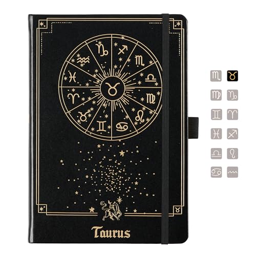 AuroPlanner Taurus Zodiac Undated Planner – Monthly Weekly Daily Astrology Portable Journal Notebook, A5 (5.8” × 8.3”), 160 Pages 4-Month Layout, 100 GSM Paper