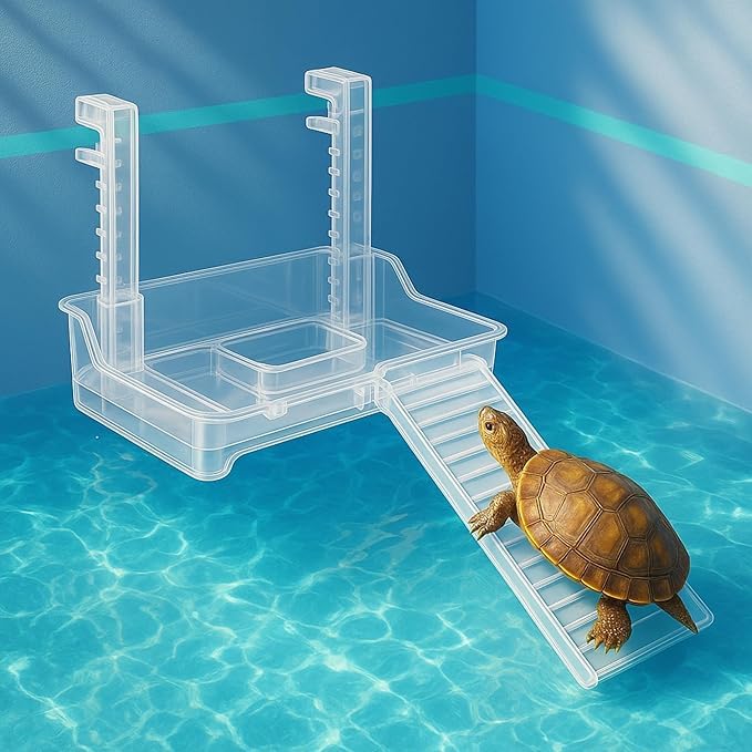 rizopets Adjustable Turtle Basking Platform with Anti-Slip Ramp ...